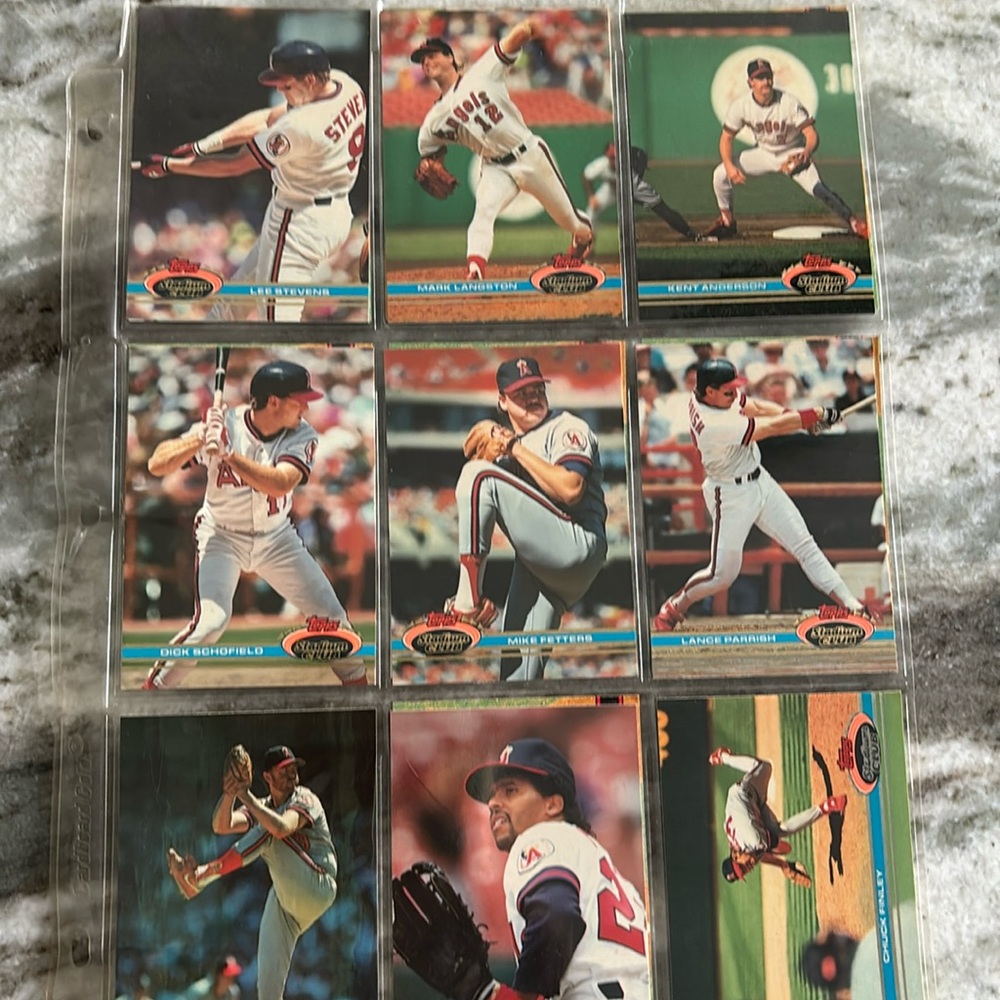 Set of 9 Baseball Cards Angles